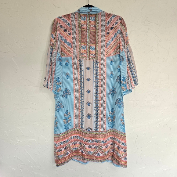 Tolani Bohemian Patterned Button Front Shift Dress - Picture 7 of 11